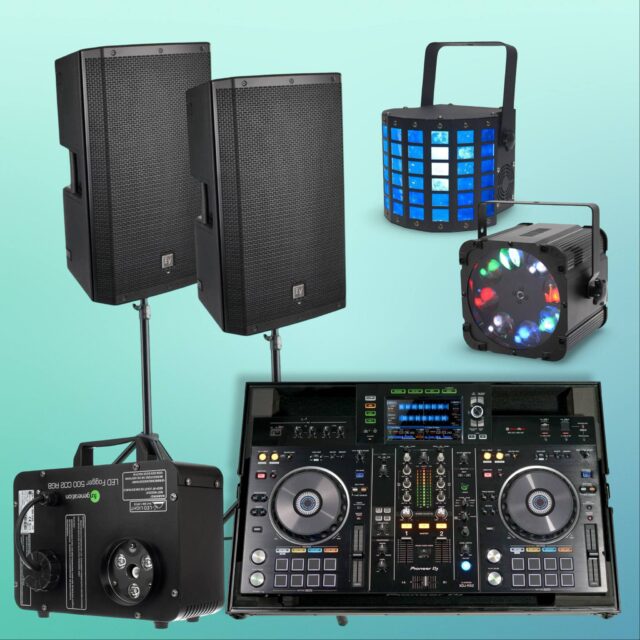 Lej DJ pult, højtalere og discolys